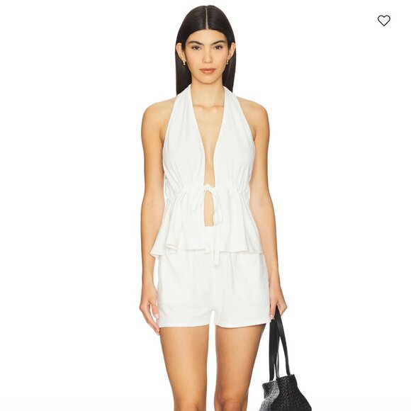 Free People x REVOLVE Allegra Set In Ivory White Tank Shorts Small S - Picture 1 of 3